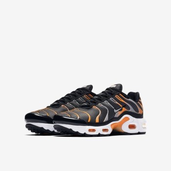 Nike Air Max Plus - Nagyobb Gyerek Air Max Trainers - Sötét Szürke/Narancssárga/Fehér/Szürke